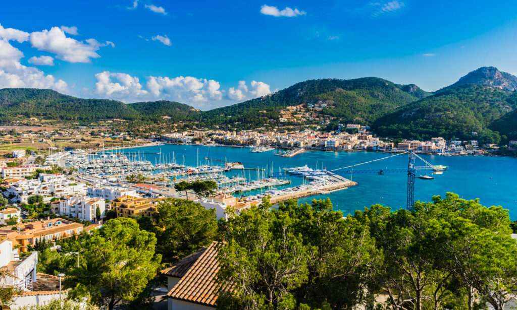 coastline bay of Port de Andratx marina harbor, Mallorca